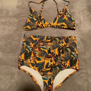 high waisted bikini set